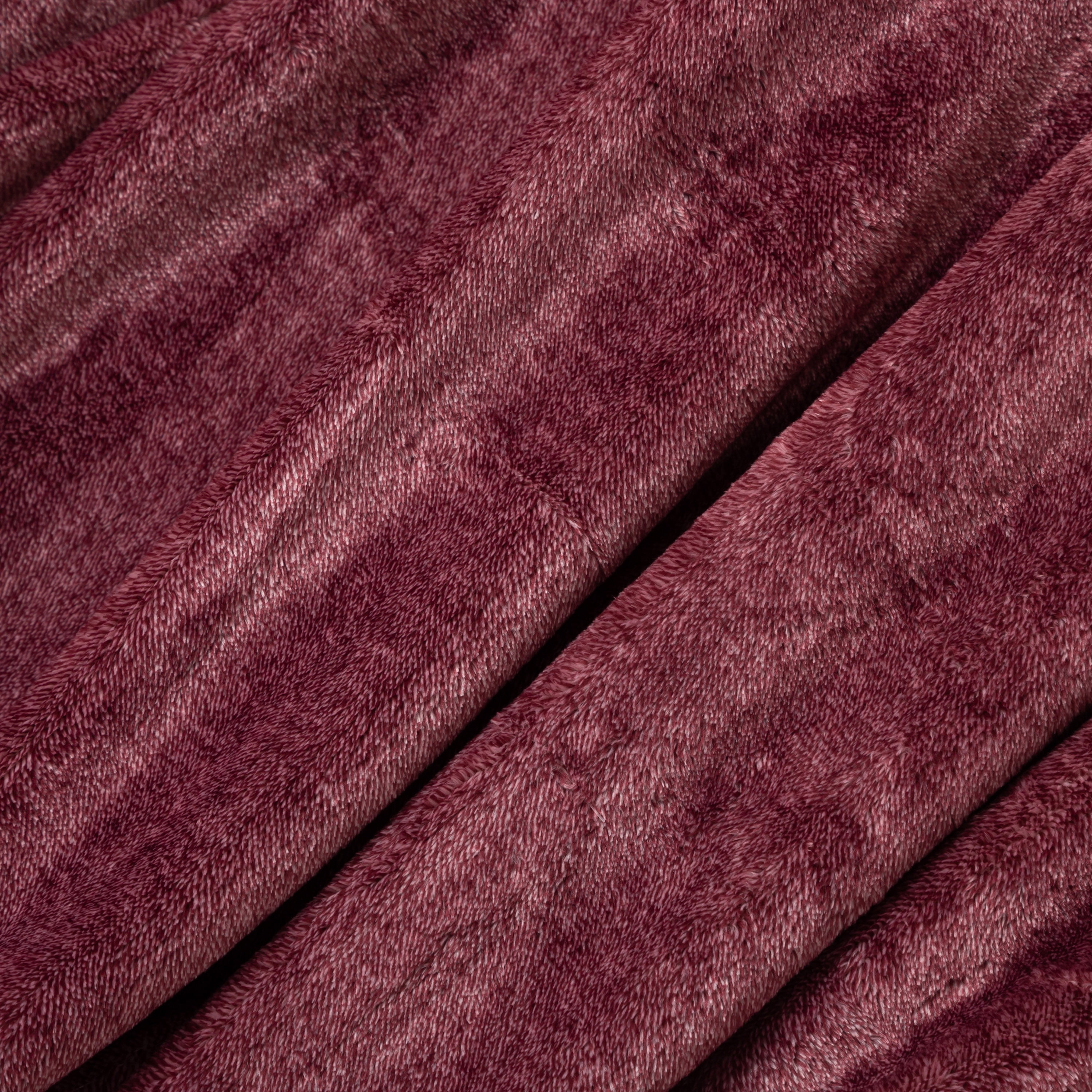 EcoThread Soft Plush Heathered Oversized Couch Throw Blanket, Wine