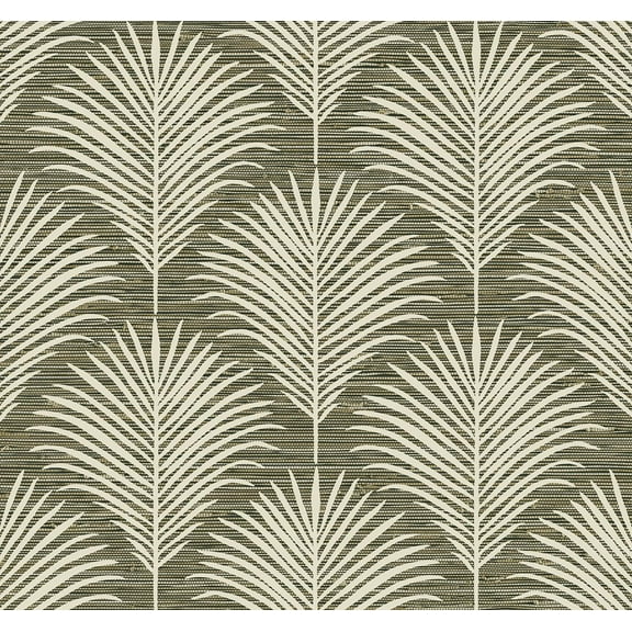 NextWall Grassland Palm Peel and Stick Wallpaper (Charcoal & Sand)