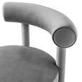 thumbnail image 6 of Side Dining Chair, Grey Gray, Velvet, Kitchen Cafe Bistro Hospitality Restaurant, Modern Contemporary Boutique HB34835, 6 of 9