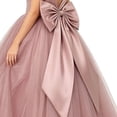thumbnail image 6 of Girls Princess Dresses Cozy Satin Tulle,V Neck Back Big Bow Floor Length Wedding Flower Party Pageant Gown Pink 3-4Years, 6 of 7