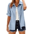 thumbnail image 3 of Kelon Blouses for Women Collared Boho Tops Lightweight Shirt Casual Going Out Top Fashion Tunics Trendy Flowy Clothing, S, 3 of 9