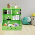 thumbnail image 4 of Light Green Kids Toy Storage Organizer with Kids Bookshelf 3.5 Tier Nursery Book Shelves Toddler Bookshelf Toy Shelf for Children's Room Playroom Bedroom Kindergarten School (3.5-Tier Light Green), 4 of 7