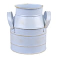 thumbnail image 1 of Jarrón de flores, jarra de leche, jarrón, maceta, estilo retro, jarrón de hierro para leche, cubo floral, maceta para mesa, hogar, granja, oficina, Azul, 1 of 8