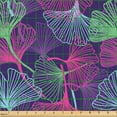 thumbnail image 2 of Ambesonne Botany Fabric by the Yard Upholstery, Tropical Ginkgo Leaves Art, 1 Yard, Purple Magenta and Green, 2 of 5