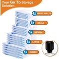 thumbnail image 3 of AIR-24 Pack Vacuum Storage Bags, Space Saver Bags, Compression for Comforters and Blankets, Plush Toy, Sealer Clothes Storage (5 Jumbo/5 Large/5 Medium/5 Small/4 Roll) Electric Vacuum Pump Included, 3 of 4