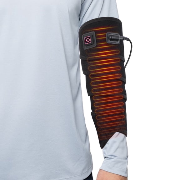 Elbow Heated Pad Arm Heating Wrap, USB Heated Elbow Brace with 78" Long Charge Cord Heating Pad Sleeve for Wrist Arm Ankle Elbow and Leg, 3 Heat Settings, Fast Heating, Black