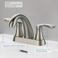 thumbnail image 4 of Bathroom Faucet, 4 Inch Bathroom Faucets for Sink 3 Hole, Centerset Bathroom Sink Faucet with Pop Up Drain and cUPC Lead-Free Hose(Brushed Nickel), 4 of 12
