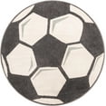 thumbnail image 3 of Unique Loom Whimsy Kids Collection Area Rug - Soccer Ball (5' 3" Round Black and White/Gray) Perfect For Kids Bed Room/Nursery Room/Living Room/Class Room/Play Room, 3 of 5