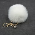 thumbnail image 3 of Ludlz Colorful Women Faux Rabbit Fur Ball Pompom Keychain Phone Handbag Charm Pendant, 3 of 8