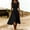 Black, variant on Tank Crew Neck Sleeveless Sundresses for Women Solid Color Elastic Waist Midi Dress Ruffle Stylish Personality Cowboy Wind Work formal Dress Beach Casual Wear
