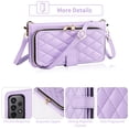 thumbnail image 2 of Furiet Argyle Wallet Case for Samsung Galaxy A23 5G/4G with Detachable Wrist/Crossbody Shoulder Strap, Card Slots Zipper Purse, Luxury PU Leather Stand Phone Cover for A 23 23A 6.6 Women Girls Purple, 2 of 7