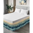 thumbnail image 4 of Abstract Ocean Bed Skirt Queen Size 18&nbsp;Inch Drop, Dark Blue Ripple Sunset Minimalist Art Wrap Around Dust Ruffle Bedskirts, Wrinkle & Fade Resistant Easy Fit Bedskirt with Adjustable Elastic, 4 of 8