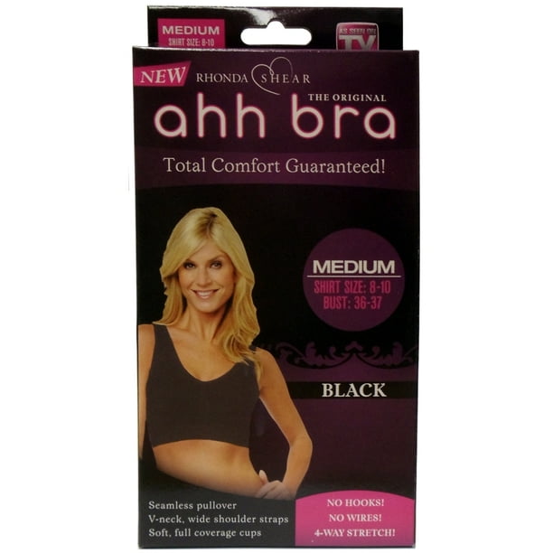 Ahh Bra By Rhonda Shear Black Medium 8 10 36 37 Walmart Com