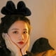 thumbnail image 5 of Diadema de lazo hecha a mano para mujeres y niñas, accesorio para el cabello de Blancanieves (negro), 5 of 6