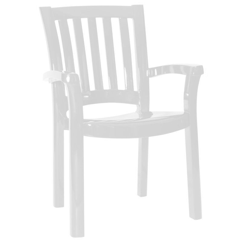 white resin stackable patio dining chair