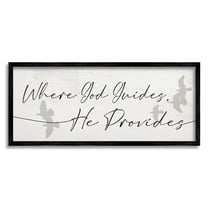 Stupell Industries God Guides He Provides Spiritual Proverb Flying Doves, 13 x 30, Designed by Daphne Polselli