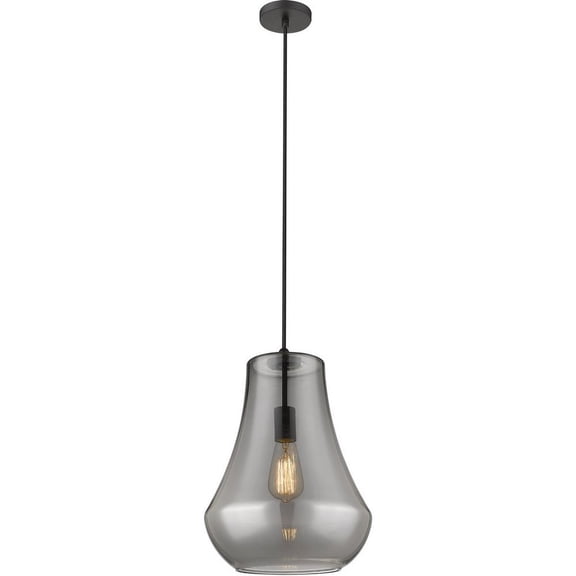 491-1P-BK-G573-12-LED-Innovations Lighting-Fairfield - 1 Light Mini Pendant In Industrial Style-16 Inches Tall and 11.75 Inches Wide Matte Black