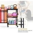 thumbnail image 3 of Home Gym Storage, 3 Tiers Workout Equipment Organizer with Wheels for Yoga Mats, Foam Roller, Dumbbells, Kettlebells, and Resistance Bands, 3 of 14