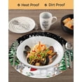 thumbnail image 3 of 13 Inch Round Placemats Set of 6, Black Christmas Non Slip Heat Insulation PP Table Mats, Snowman Xmas Pine Trees Elk Snowflake Washable Place Mats for Kitchen Dining Party Table Decor, 3 of 7