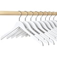 thumbnail image 1 of Perchas de madera Amber Home White, paquete de 10 unidades, para camisa y vestido, 1 of 7