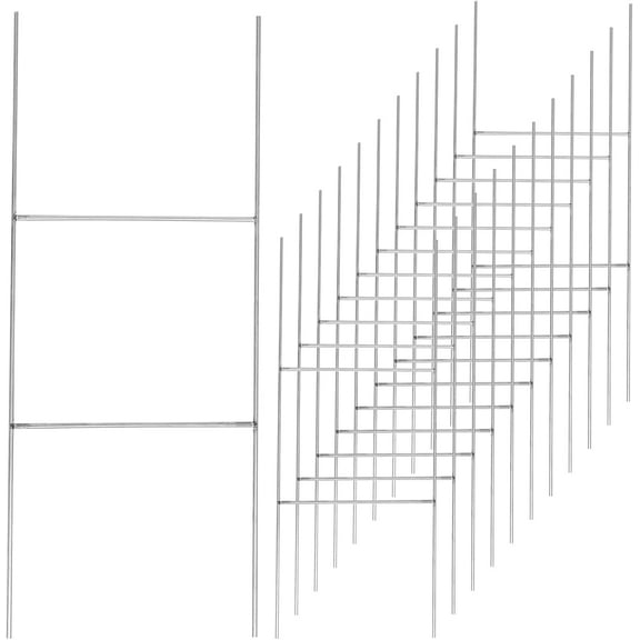 12 Pack Heavy Duty Metal H Frame Wire H Stakes, 17.5'' x 7'' Yard Sign Stake for 4mm Corrugated Signs