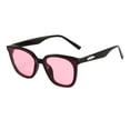 thumbnail image 2 of TIEVOSA Lunettes de Soleil pour Femmes Mode Rétro Lunettes de Soleil Carrées Style Net Rouge Personnalité (Rose), 2 of 3