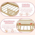 thumbnail image 5 of Full Size Montessori Floor Bed with High Rails, Wood House Beds Frame with LED Light, Low Profile Montessori Bed Full with Slats for Kids, Easy to Assembly, Full bed frames Natural, 5 of 10