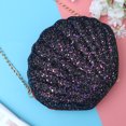 thumbnail image 2 of Bolso bandolera versátil con lentejuelas y forma de concha, con cadena, para mujeres y niñas (negro), 2 of 5