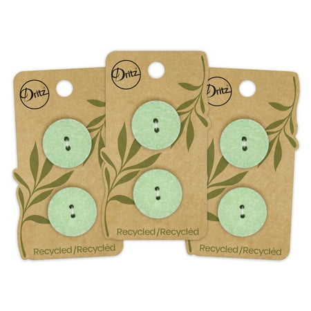 UPC: 0072879307825 | Dritz Recycled Cotton Round Button 23mm Light Green 3 Pack (6 Count)