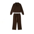 thumbnail image 5 of Atkumj Womens 2 Piece Sweatsuits Sets Stylish Half Zip Stand Collar Sweatshirts and Drawstring Straight Leg Sweatpants Tracksuit Set Casual Solid Color Fall Sets for Women with Pockets S, 5 of 5