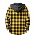 thumbnail image 4 of AloohaidyvioNo Boundaries Hooded Plaid Jackets for Women Fall Lightweight Soft Long Sleeve Button Down Flannel Shirts, 4 of 5
