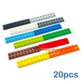 thumbnail image 2 of 20pcs DIY Building Blocks Thin Figures Bricks 2x10 Dots Educational Creative Size Compatible With 3832 Plastic Toys for Children Red 20pcs, 2 of 6