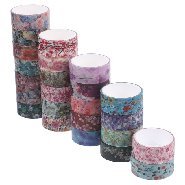 MasteelfCA 24 Rouleaux de Ruban Washi Ruban Washi Décoratif Journal Rubans Washi Autocollant de Scrapbooking pour Journal