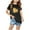 Black, variant on Einccm Kids Short Sleeve Graphic T-Shirt with Gold Heart Sequin Embellishment, Round Neck Drop Shoulder Casual Top for Boys and Girls Ages 3-14 Years