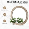 thumbnail image 5 of 23.62 Inch Rustic Wooden Round Mirror with Beads (White), Farmhouse Decor for Living Room, 5 of 9