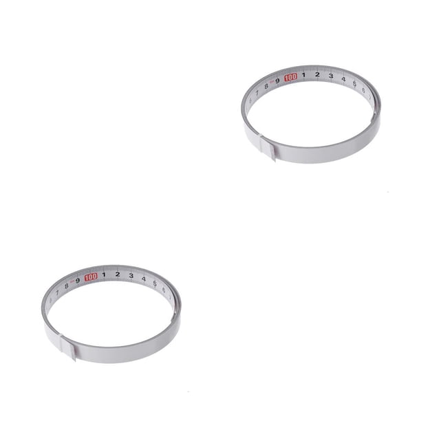Riwesomey Cinta métrica de pista de inglete, regla de escala autoadhesiva de acero, herramientas de carpintería, 1/2/3/4/5M Rojo Rechts-Links-Lesung1m 2piezas Riwesomey CBP076143