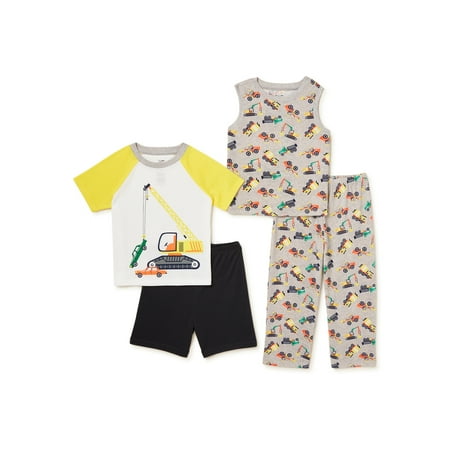 

Cozy Jams Baby & Toddler Boys T-Shirt Tank Top Shorts and Pants 4-Piece Sleep Set Sizes 12M-5T