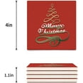 thumbnail image 3 of FMSHPON Merry Christmas and Happy New Year Set of 6 Coaster for Drinks, Absorbent Ceramic Stone Coasters Cup Mat with Cork Base for Home Kitchen Room Coffee Table Bar Decor, 3 of 4