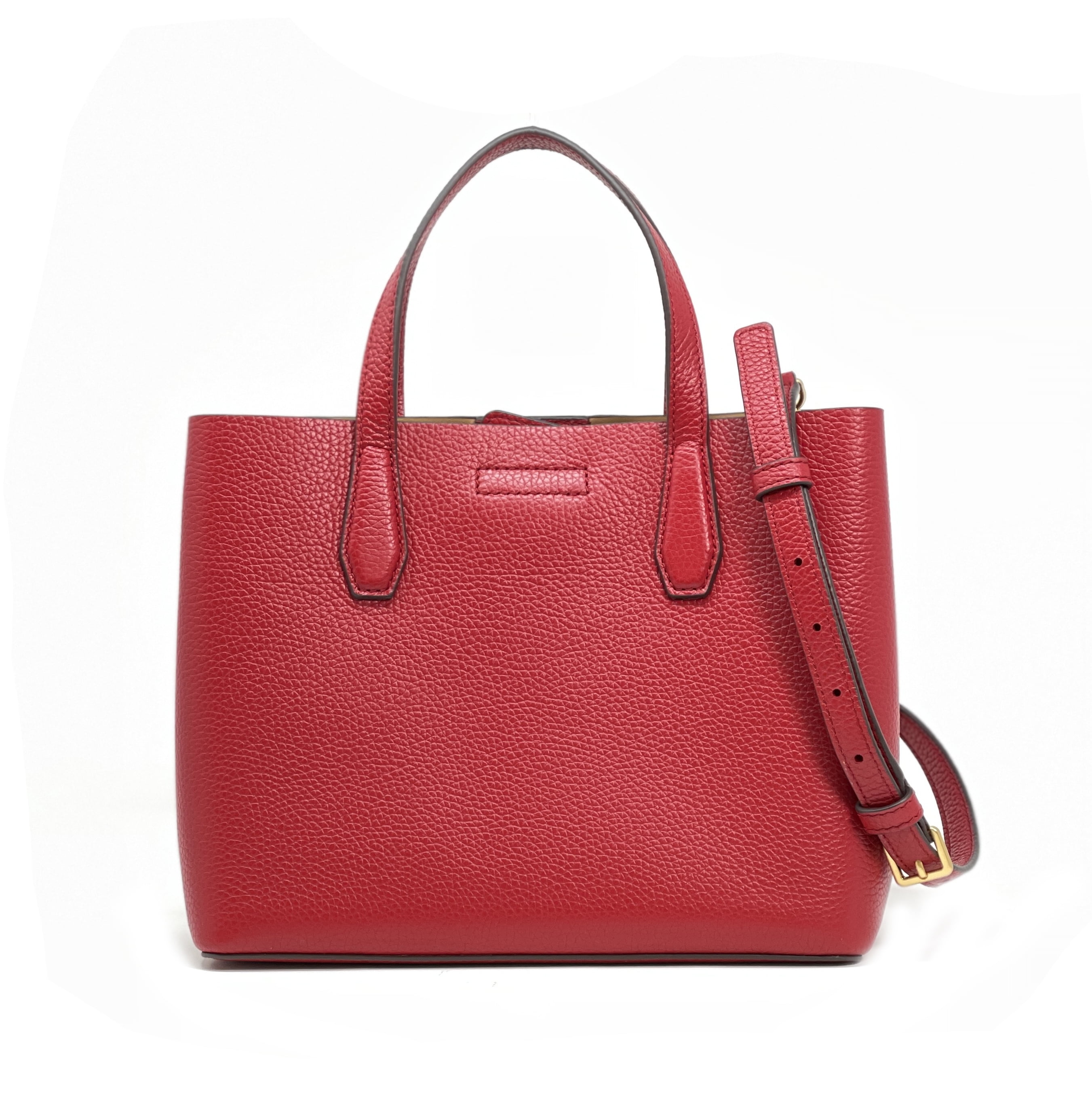 Tory Burch Women's Blake Pebbled Leather Small Tote Bag (Tory Red