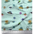 thumbnail image 1 of Soimoi Georgette Viscose Fabric Planet,Animal & Spaceship Cartoon Print Sewing Fabric Yard 42 Inch Wide, 1 of 1