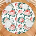 thumbnail image 2 of Round Fitted Tablecloth with Elastic Edges Fits 36"-44" Round Tables Pioneer Colorful Floral Waterproof Table Cover Washable Indoor and Outdoor for Party Kitchen Dinner Banquet Patio Picnic, 2 of 7