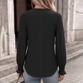 thumbnail image 6 of CHGBMOK Long Sleeve Shirts for Women Casual Lace V Neck Dressy Tops Fall Trendy Blouses Hollow Floral T Shirts, 6 of 6