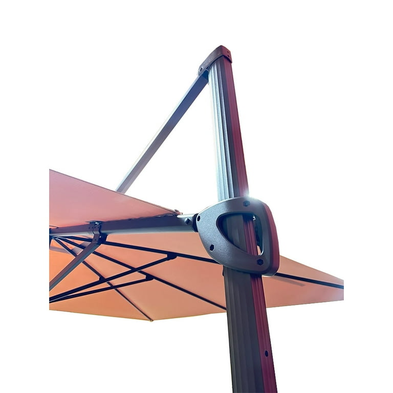 close patio umbrella HOTIME10x10ft Patio Umbrella Cantilever Umbrella Double Top - Upgrade and Intensify - 360 Rotation and 5 Angles Adjustment