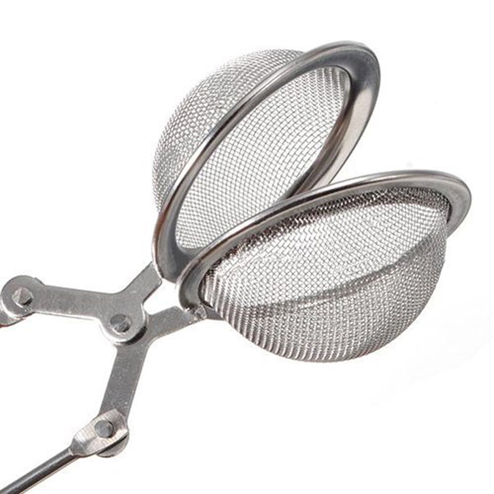 Stainless Steel Spoon Tea Ball Infuser Filter Squeeze Leaves Herb Mesh Strainer= 