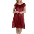 thumbnail image 2 of Ezi Satin Nightgowns for Women - Soft & Breathable Knee-Length Night Gowns - Adult Womens Nightgown M - Plus Size,L,Wine, 2 of 9