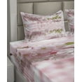 thumbnail image 2 of Ambesonne Flower Fitted & Top Sheet Set with Shams, Tender Floral Branch Water, Pale Pink Fern Green, 2 of 4