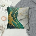 thumbnail image 2 of Nawypu Emerald Green Gold Marble Throw Pillow Covers Decorative Green and Gold Pillow Cases Cushion Covers for Sofa Couch Car Bedroom Home Decor, 2 of 5