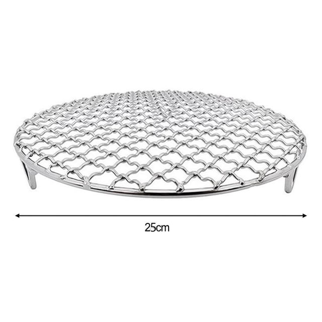 Grille de Barbecue Ronde 27Cm en Acier Inoxydable avec Moustiquaire Charbon Électrique Gaz Extérieur