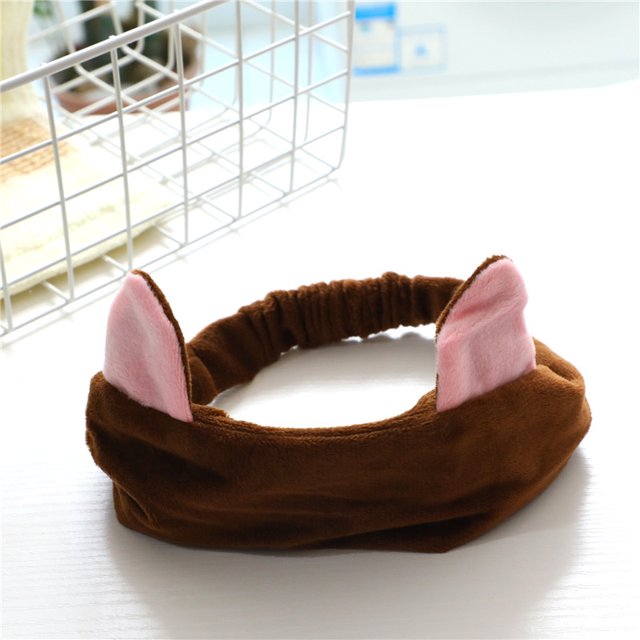 Banda para el cabello con orejas de gato elásticas para el baño, accesorios para el cabello, banda para el cabello para lavarse la cara, maquillaje, aplicar mascarilla, cubrir el cabello, banda para
