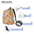 thumbnail image 3 of Bingfone Autumn Pumpkin Blossoms Print Canvas College Laptop Backpack, Large Capacity Lightweight College Bookbag Casual Daypack, 3 of 5